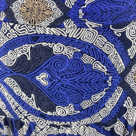 Maeve Anthropologie Cyprus XL Wrap Skirt Blue Motif Boho African Graphic Fits 1X - Picture 16 of 16
